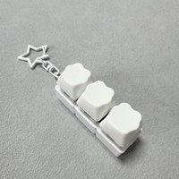 Creative 3 Keys Fidget Keychain Key Button Stress Relief Clicker Toy Pendant Pass The Time Cat Love Heart Finger Keyboard Cap