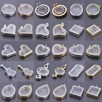1Pc Punk Heart Round Memory Reliquary Photo Medaillon Pendant Glass Geometric Cremation Ashes Floating Locket кулон Jewelry