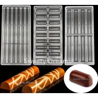 3D Cylinder Stick Polycarbonate Chocolate Bar Moulds Form for Bakery Baking Mold Pastry Candy Cake Tools