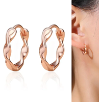CAOSHI Low-key Simple Hoop Circle Earrings Lady Daily Wearable Accessories Fashion Women Metallic Style Jewelry for Female