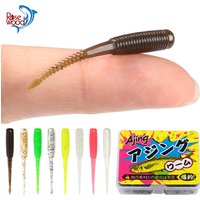 RoseWood 20pcs/box Ajing Worm Soft Bait Fishing Lure 3.5cm Rockfish TPR Swimbait Nightlight Ice Jig Artificial Baits Bass Tackle
