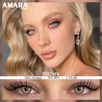 AMARA 2pcs Color Contact Lenses For Eyes Natural Eye Gray Color Lens Cosmetic Soft Eye Lenses Beauty Pupils Blue Lens Yearly