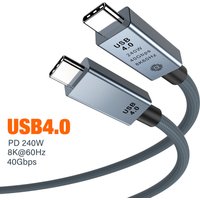 USB4 Cable 40Gbps 240W 8K 60Hz 4 Compatible Mobile Phone Type C to C Fast Charging Data Transfer Cord for Laptop MacBook