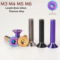 AliExpress NONE 2pcs Titanium Countersunk Bolt M3 M4 M5 M6 Ti PVD Six-lobe Torx Flat Head Screw Bicycle Motorcycle For Motorcycle Modification