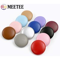 50Pcs Meetee 11-28mm Leather Buttons for Clothes Shoes Bags Decor Round Shank Button Coat Repair Buckles DIY Sewing Accessories