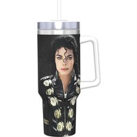 Stainless Steel Tumbler Michael Jackson Retro Coffee Mug Leakproof Cold Drink Car Mugs Camping Water Bottle