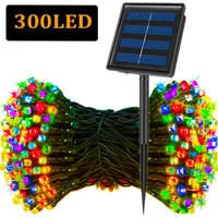 LED Solar String Lights 30/100/300LED 8 Modes Solar Powered Xmas Outdoor Lights Waterproof Starry Christmas Fairy Lights