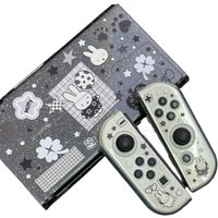 New In Stock Miffy Co-Branded Nintendo Switch OLED NS NS2 LITE Protective Case Glitter Handle Cover Transparent Black White Gift