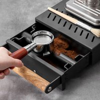 Drawer-type Coffee Grounds Box Thickened Grounds Residue Knock Box with Solid Wood Handle Coffee Machine Grounds Bin Accessories