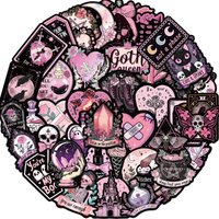 AliExpress NONE 50PCS Pink and Black Gothic Waterproof Graffiti Stickers for Helmet Bicycle Hand Account Pencil Case Decals Papery Pop Store