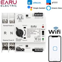 eWeLink WiFi Smart Remote Control 2P 125A AC 230V ATS Dual Power Automatic Transfer Electrical Selector Switch Uninterrupted