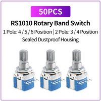 50PCS RS1010 Rotary Switch Band Switch Multi-Position Sealed 1Pole 4/5/6 Position 2Pole 3/4 Position Gear Change Selector Switch