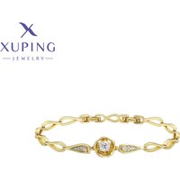 Xuping Jewelry New Arrival Round Shaped Stone 19cm Charm Fashion Bracelet for Women Girl with Light Gold Color X000447881