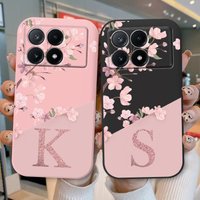 For Poco X6 Pro Case Cute Flowers Letters Shockproof Soft Silicon Protector Coque For Xiaomi PocoX6 Pro Phone Case X 6 Pro Funda