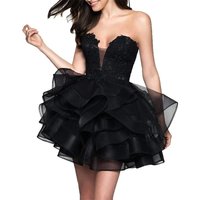 Customized Homecoming Dresses Ruffles Appliques Above Mini Cocktail Dresses Prom Party Gowns Formal Vestido De Fiesta