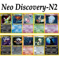 PTCG Pocket Neo Discovery-N2 Vintage Grail Cosmos Holo 1st Ed Houndoom Espeon Wobbuffet Scizor Yanma Proxy Collection Cards