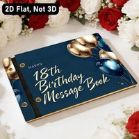 18th Birthday Message Book Wooden Guest Book, Perfect for 18th Birthday Parties & Coming-of-Age Celebrations