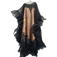2pcs African Brocade Boubou Dress With Soft Lining Party African Dashiki Sexy Mesh Nigeria Bride Wedding Robe
