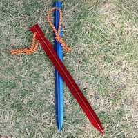 1PC 7 Inch Heavy Duty Aluminum Tent Pegs With Pull Ropes Lightweight Metal Camping Stakes For Pitching, All-Weather Camping