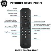 G60S Pro Air Mouse Wireless Voice Remote Control BT5.0 2.4G Bluetooth Dual Mode IR Learning with Backlit for Computer TV BOX PC