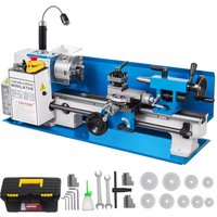 VEVOR Pro Beinstrecker 220LBS Beinstreckmaschine Mini-Metalldrehmaschine/7"X14 Zoll 550W für Gewindeschneiden Metallgetriebe Hochpräziser 4-Zoll-Backenfutter