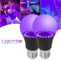 12W 15W UV Purple LED Light Bulb AC 85-265V PurpleTransparent Cover Party Ghost House Fluorescent Atmosphere Decoration Light