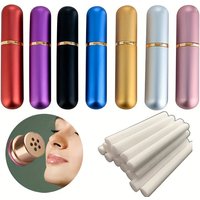 2pcs Nasal Inhalers for Essential Oils Aromatherapy Blank Aluminum Tubes 5ml Refillable Bottles with Replacement Wicks