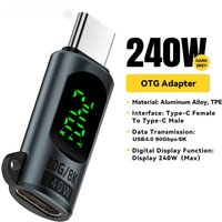 240W USB4 Type C to C OTG Adapter Digital Display 40Gbps 8K Video For Thunderbolt 3 4 5 For iPhone 15 16 Macbook Samsung PC