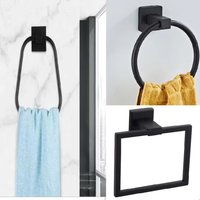 304 Stainless Steel Bathroom Towel Ring Towel Rack Bathroom Hotel Toilet Hook Square Towel Ring Bathroom Towel Holder