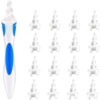 Spiral Ear Wax Remover Portable Soft Earwax Remover Ear pick Ear Cleaner EarWax Cleaning Tool 16 Replacement Head Ear Care Tools