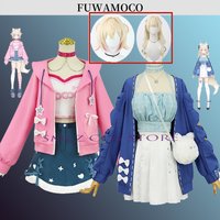 Abyssgard Mococo Cosplay Anime Vtuber Fuwawa Cosplay Costume Hololive EN New Fuwa Moco Outfit Suit Wig Party Dress Coat for