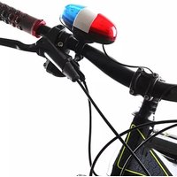 AliExpress NONE Bicycle Police Siren 4 Sounds Melody Bicycle Power Horn Siren Bell 6-LED Strobe Blue and Red Bicycle Safety Light for Kids Bike