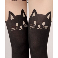 Sexy women seamless pantyhose net tight nylon stocking fishnet mesh female hosiery Japanese cat fake knee splicing tail PR26