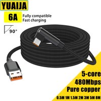 Elbow USB C 6A Fast Charging Expand 3m 5-meter Type C Data Cable for Huawei,Xiaomi,Samsung,Google,Apple MACBOOK iPad Air Game