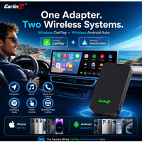 Carlinkit 5.0 Kabelloser CarPlay Android Auto Adapter 2-in-1 Kabelgebunden zu Kabellos Konverter für Werks-CarPlay Android Auto Fahrzeuge Dual-Band 2.4G 5G WiFi Bluetooth 5.2 Automatische