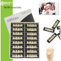 96Pcs/Set Teeth AcrylicA1 A2 A3 Upper Anterior Lower Posterior Synthetic Polymer Full Set Teeth Dental Acrylic Resin False Teeth