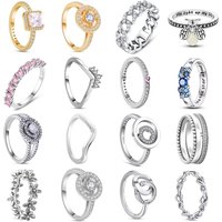S925 Silver Ring For Women Bee Flower Chain Square Zircon Design Cubic Zircon Stackable Band Luxury Wedding Engagement Jewelry