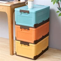 1 Piece Large Capacity Folding Plastic Storage Box With Lid Multifunctional Organizer For Home Clothes Toys Snacks Books Shoes image 4