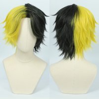 Cosplay Wig Mashle: Magic and Muscles Anime Wig Rayne Ames Anime Game Role-Play Wig Short Dark-green and Yellow Ombre Synthetic