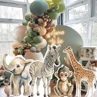Jungle Animal Decorations Cutouts Giraffe Lion Zebra KT Board Party Backdrop Safari Theme Birthday Baby Shower Decor Cardboard