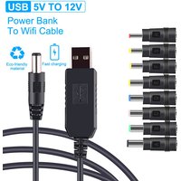 USB To DC Jack 5V To 12V USB Cable Power Boost Line Step UP Module Converter Adapter Cord 2.1x5.5mm Plug For Wifi Router Speaker