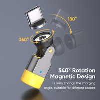540° Rotation Magnetic PD240W USB C to Type C OTG Adapter 5A Fast Charge Cable Converter for iPhone Samsung Xiaomi Huawei