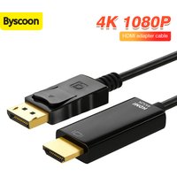 4K DP To HDMI Adapter Multi Compatible DisplayPort To HDMI-Converter 1-1.8m Cable For Desktop Laptop PC TV Monitor Projector