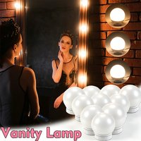 10 LED Vanity Mirror Light Bulbs Kit,Dimmable Hollywood Makeup Wall Lamp with 3 Color Modes for Dressing Table,Bedroom,Bathroom