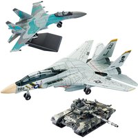 1/72 F-14 Tomcat Fighter Glue- Free Pre-Painted Assembly Plastic Model Building Block Toy