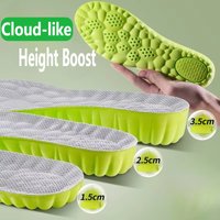 1Pair Height Increase Insoles Breathable Anti-Odor Insole Shock Absorbing Shoe Sole Soft Comfortable Sports Insole Air Insole