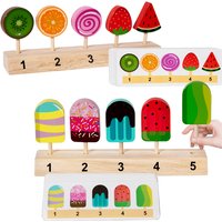 Wooden Ice Cream Toys Pretend Play Food Ice Lolly Kitchen Playset Shop Games Montessori Role Play Educational Toys for Kids 3+