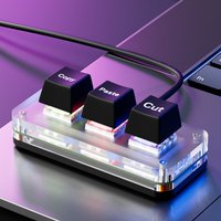 RGB Mini Cut Copy Paste Keyboard 3-Key Gaming Keypad USB Type-C Programmable Keyboard for Accounting Working Or Rhythm Games