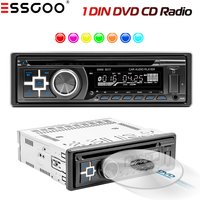 ESSGOO Universal CD DVD Player Car Stereo Head Unit USB AUX Bluetooth Handsfree Single 1 DIN In-Dash FM Radio