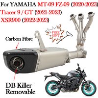 Slip On For YAMAHA MT-09 FZ-09 XSR900 Tracer 9 GT 2020 2021 2022 2023 Motorcycle Full Exhaust System With Catalyst Mid Link Pipe